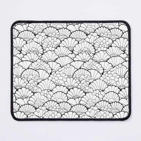 Item preview, Dense Black and White Floral Scale Outline Pattern designed and sold by Piotrek0001.