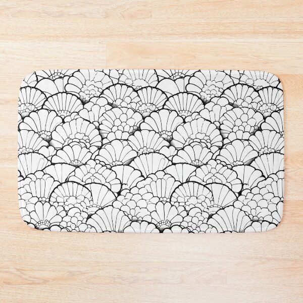 Item preview, Dense Black and White Floral Scale Outline Pattern designed and sold by Piotrek0001.