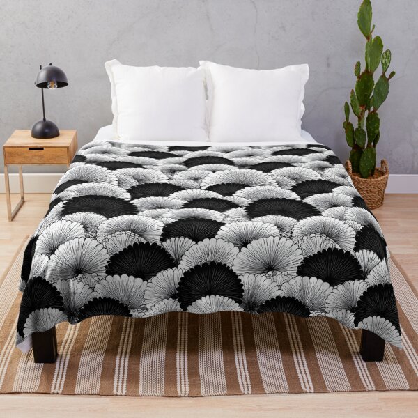 Item preview, Detailed Black and White Fine Line Ginkgo Fans designed and sold by Piotrek0001.