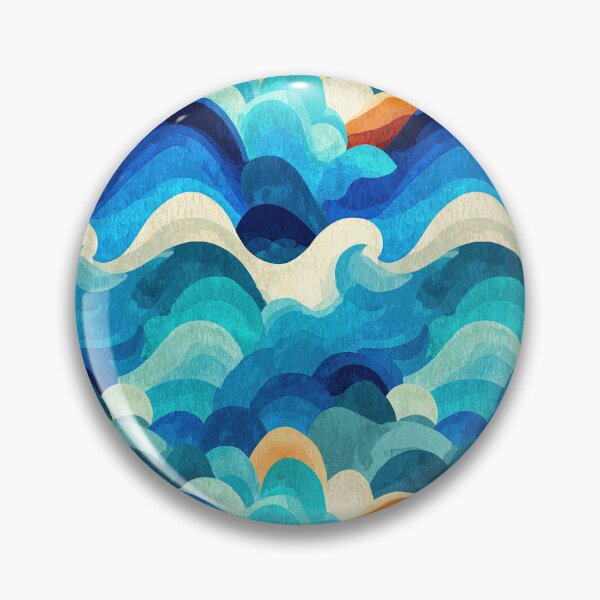 Item preview, Artistic Blue and Orange Ocean Wave Mosaic designed and sold by Piotrek0001.