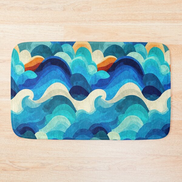 Item preview, Artistic Blue and Orange Ocean Wave Mosaic designed and sold by Piotrek0001.