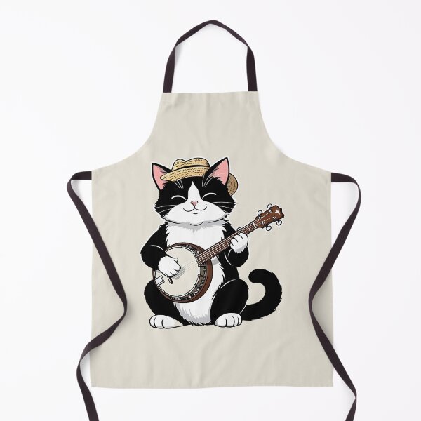Item preview, cat playing banjo designed and sold by Uglyandcute.