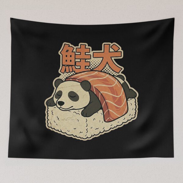 Item preview, Kawaii Sleeping Panda Salmon Sushi Nigiri - Cute Japanese Food Lover Gift designed and sold by Bongocomic.