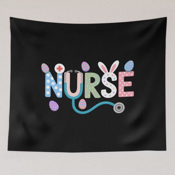 Item preview, Nurse Bunny Ears Egg Stethoscope Cute Easter Scrub designed and sold by AsteriskDatBArt.