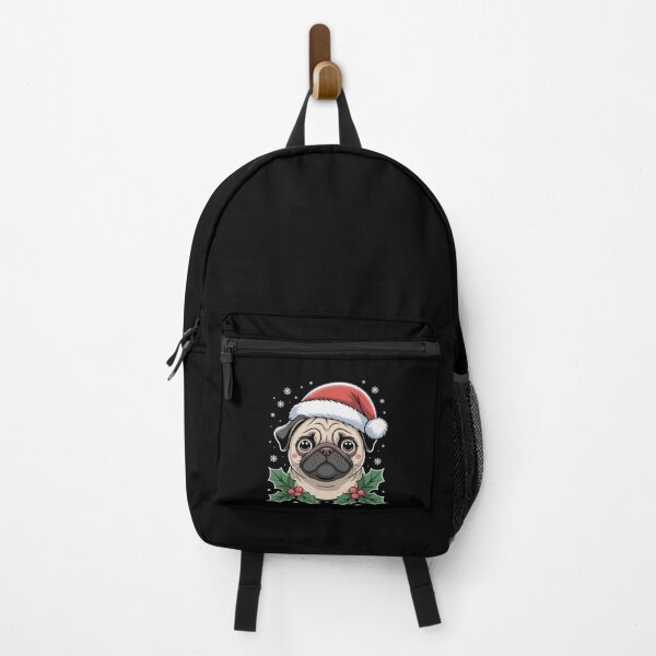 Item preview, Christmas Pug Santa Hat Holly Holiday Cheer designed and sold by velltoons.