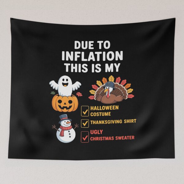 Item preview, Christmas Sweater Due to Inflation Halloween Thanksgiving designed and sold by velltoons.