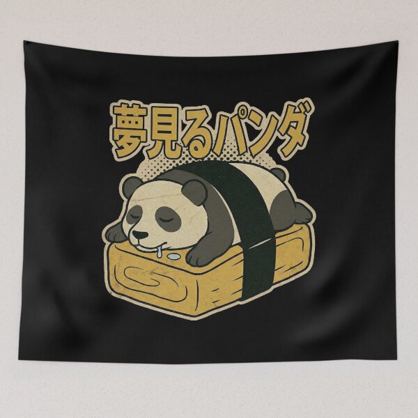 Item preview, Dreaming Panda Sushi Roll Kawaii Japanese Tamagoyaki designed and sold by Bongocomic.
