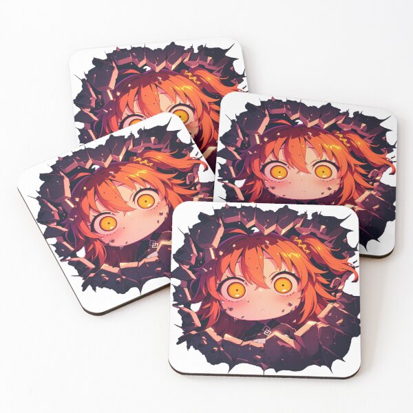 Item preview, Gudako Fate Grand Order Chibi Peeking Wall Crack Orange Hair Funny Expression Game designed and sold by TorbenKuhano.