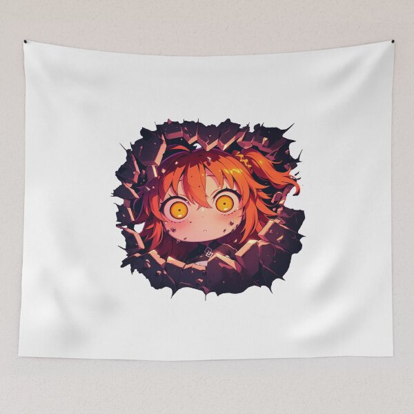 Item preview, Gudako Fate Grand Order Chibi Peeking Wall Crack Orange Hair Funny Expression Game designed and sold by TorbenKuhano.