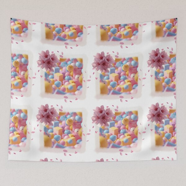 Item preview, Blossom and soft 3D elements seamless pattern designed and sold by VOXEAU.