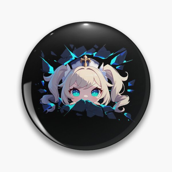 Item preview, Barbara Peeking Through Cracked Wall Chibi Style From Genshin Impact Game designed and sold by TorbenKuhano.