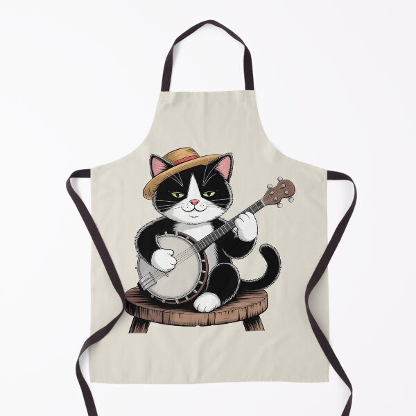 Item preview, cat playing banjo designed and sold by Uglyandcute.