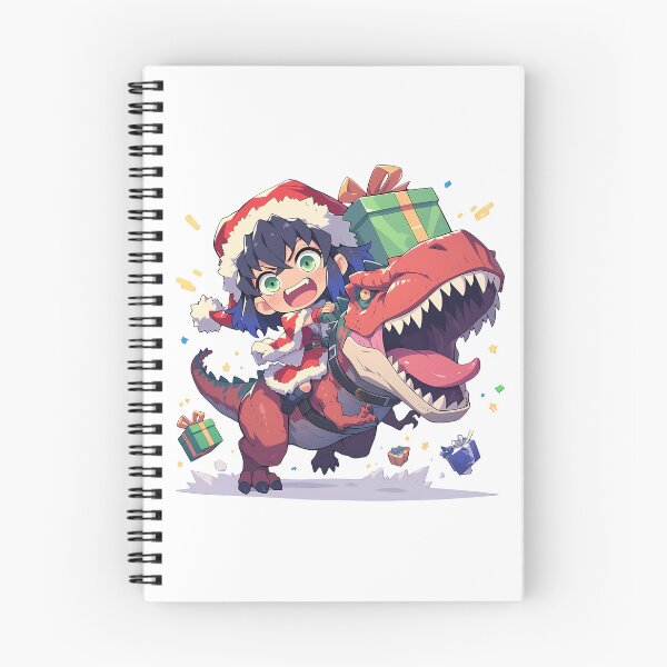Item preview, Inosuke Hashibira Christmas Santa Dinosaur Ride In Demon Slayer Anime designed and sold by TorbenKuhano.