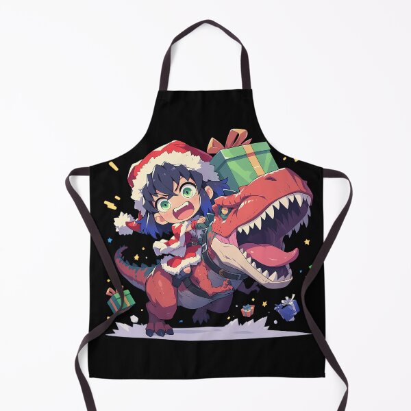 Item preview, Inosuke Hashibira Christmas Santa Dinosaur Ride In Demon Slayer Anime designed and sold by TorbenKuhano.