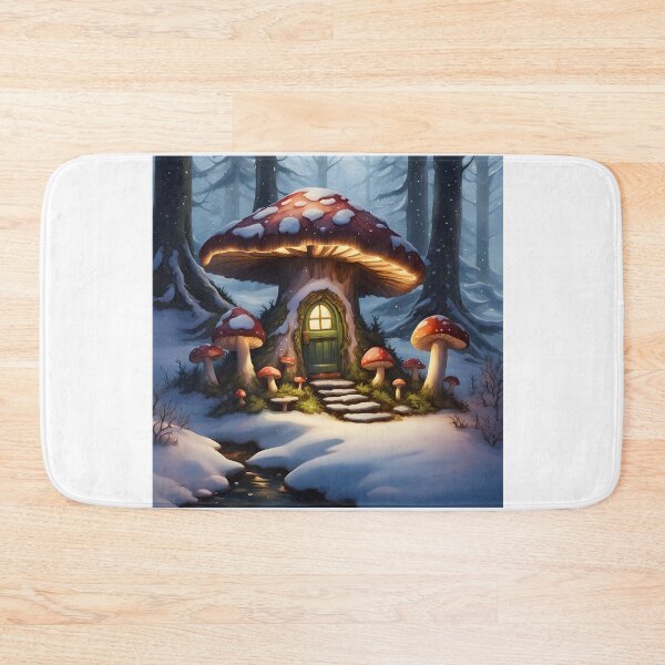 Item preview, Magical Mushroom Cottage in a Winter Forest designed and sold by Shelley Loewnau-Jones Studio.