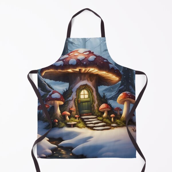 Item preview, Magical Mushroom Cottage in a Winter Forest designed and sold by Shelley Loewnau-Jones Studio.