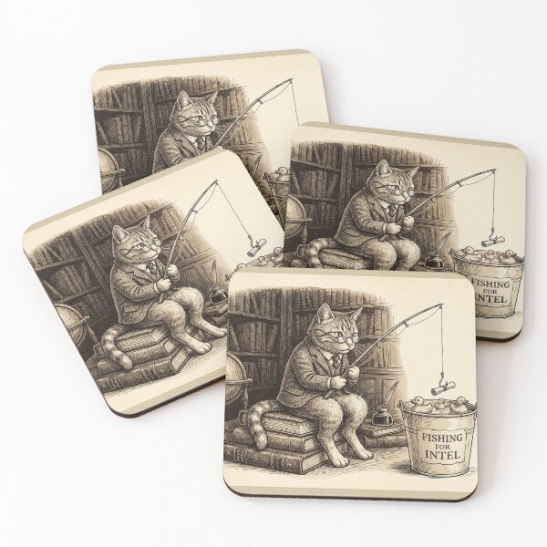 Item preview, Vintage Rubberhose Cat Fishing For Intel Funny designed and sold by ScáthSolasLife.