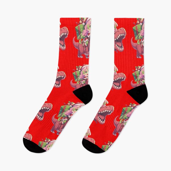 Item preview, Mitsuri Kanroji Christmas Santa Dinosaur Ride In Demon Slayer Anime designed and sold by TorbenKuhano.
