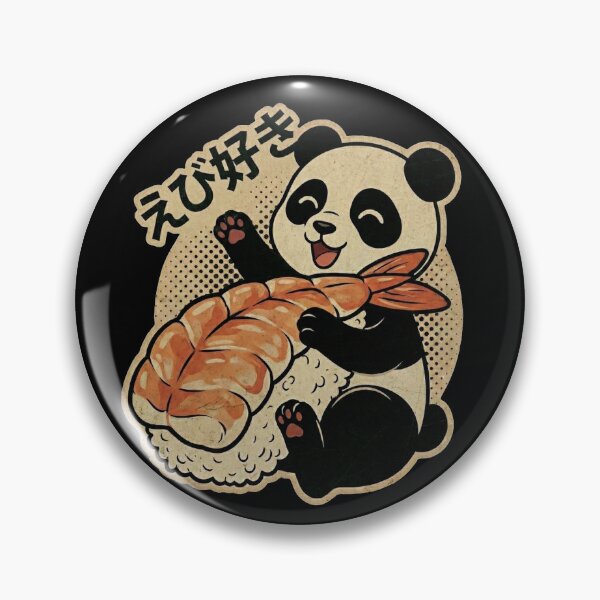 Item preview, Ebi Suki Panda Sushi Lover Vintage Japanese Food Art designed and sold by Bongocomic.