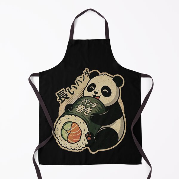 Item preview, Long Panda Maki Roll Cute Japanese Sushi Lover Vintage Retro Design designed and sold by Bongocomic.