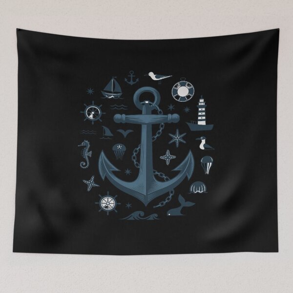 Item preview, Coast Sea Heart Sailor Beach Port Maritime Anchor designed and sold by FndPardaL.