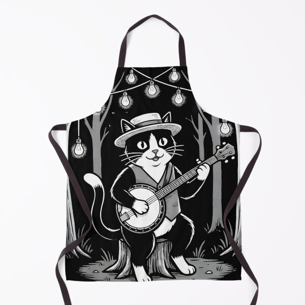 Item preview, cat playing banjo designed and sold by Uglyandcute.