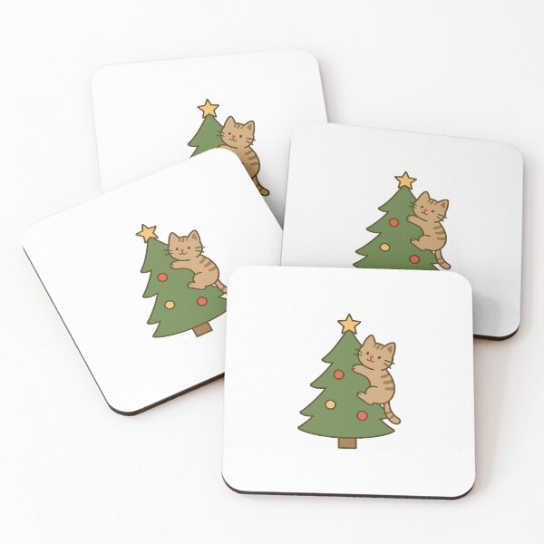 Item preview, Playful Cat Climbing Christmas Tree designed and sold by Cat’n Cat.