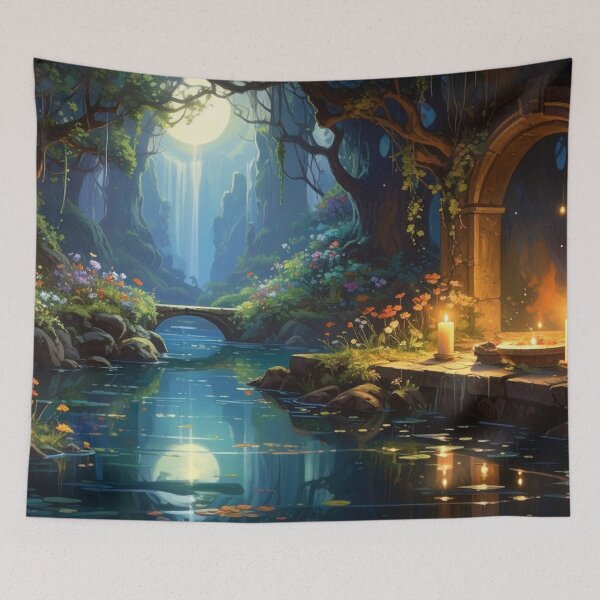 Item preview, Moonfall Over the Whispering Grove designed and sold by afrancisCL.