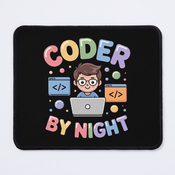 Item preview, Coder by Night Programmer Surrounded by Code designed and sold by FndPardaL.
