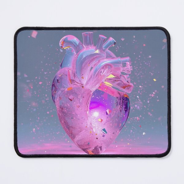Item preview, 3D Crystal Heart – Holographic Pink Aesthetic Art designed and sold by NoPainNow.