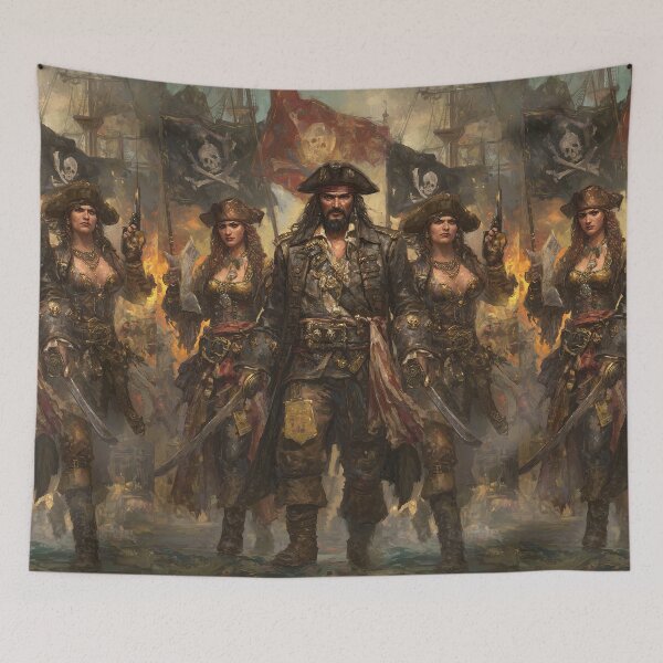 Item preview, Fierce Bearded Corsair Amidst the Battle Flames designed and sold by Piotrek0001.