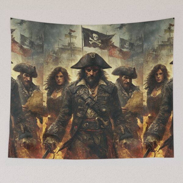Item preview, The Pirate King and His Trusted Quartermasters designed and sold by Piotrek0001.