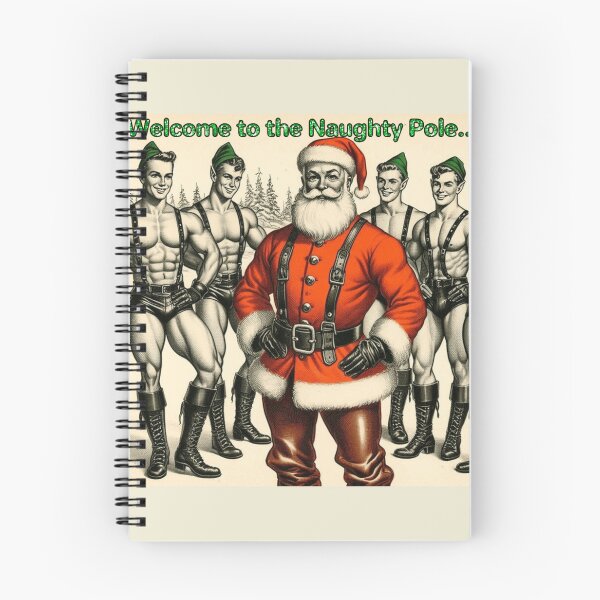 Item preview, Camp Christmas Vintage Gay Leather Collection Welcome to the Naughty Pole Gay Leather Pride Graphic Design designed and sold by ItsAKinkThing.