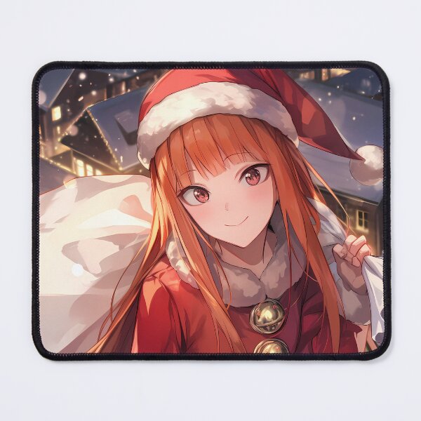Item preview, Holo Spice And Wolf Christmas Anime Girl Winter Santa Snowy Night Town designed and sold by TorbenKuhano.
