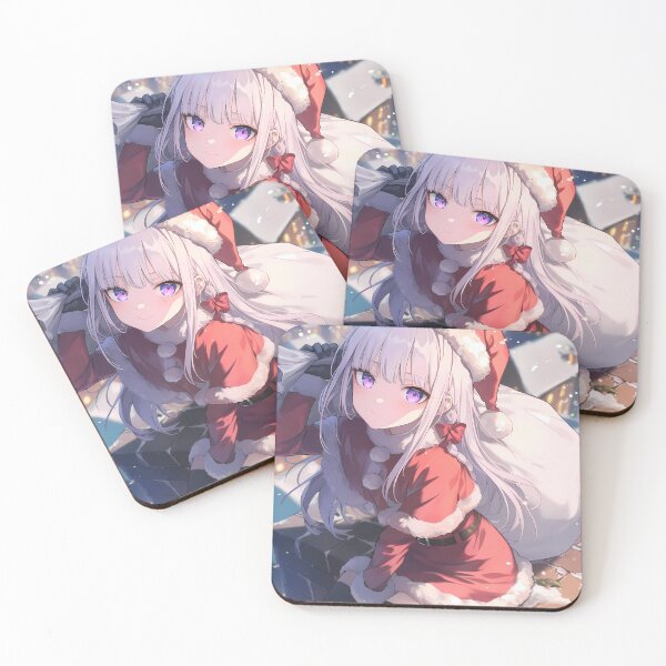 Item preview, Christmas Santa Kyoko Kirigiri Danganronpa Anime Girl Holiday Winter Rooftop Glow designed and sold by TorbenKuhano.