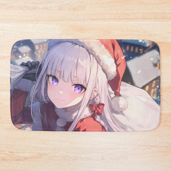 Item preview, Christmas Santa Kyoko Kirigiri Danganronpa Anime Girl Holiday Winter Rooftop Glow designed and sold by TorbenKuhano.