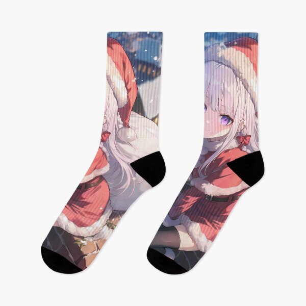 Item preview, Christmas Santa Kyoko Kirigiri Danganronpa Anime Girl Holiday Winter Rooftop Glow designed and sold by TorbenKuhano.