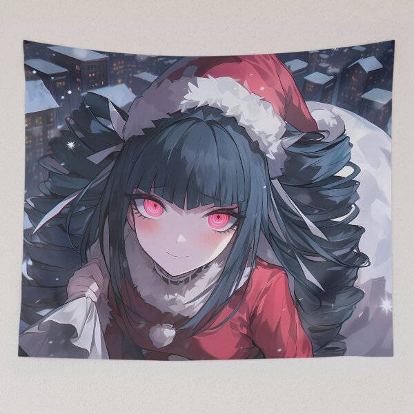 Item preview, Christmas Santa Claus Celestia Ludenberg Danganronpa Anime Girl Gothic Winter designed and sold by TorbenKuhano.