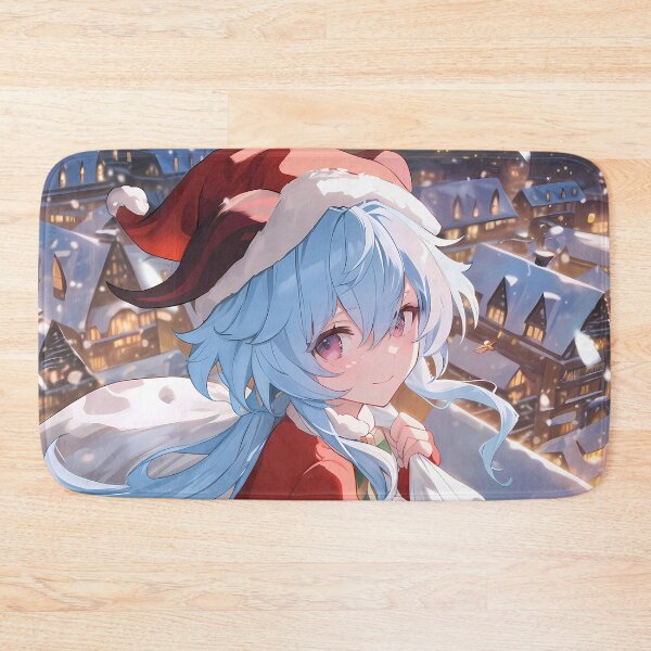 Item preview, Christmas Ganyu Genshin Impact Anime Girl Winter Snowy Town Festive Night designed and sold by TorbenKuhano.