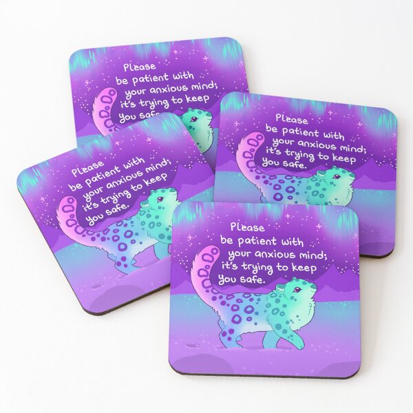 Item preview, "Please Be Patient With Your Anxious Mind" Aurora Snow Leopard designed and sold by thelatestkate.