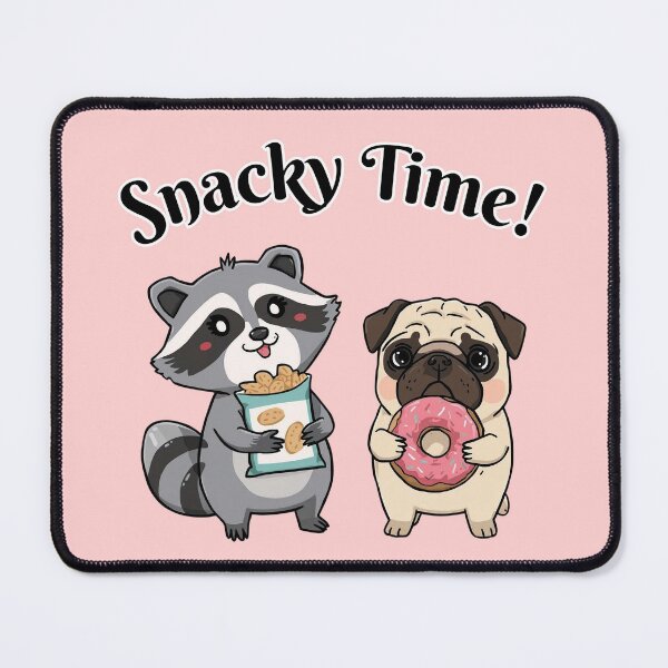 Item preview, Snacky Time pug and raccoon designed and sold by SpacedOutRITZ.