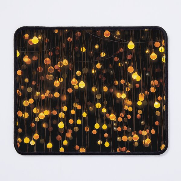 Item preview, Golden Fairy Lights Pattern – Warm Hanging Lantern Glow on Black designed and sold by CraftedHome.