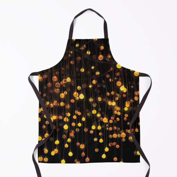 Item preview, Golden Fairy Lights Pattern – Warm Hanging Lantern Glow on Black designed and sold by CraftedHome.