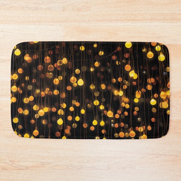 Item preview, Golden Fairy Lights Pattern – Warm Hanging Lantern Glow on Black designed and sold by CraftedHome.