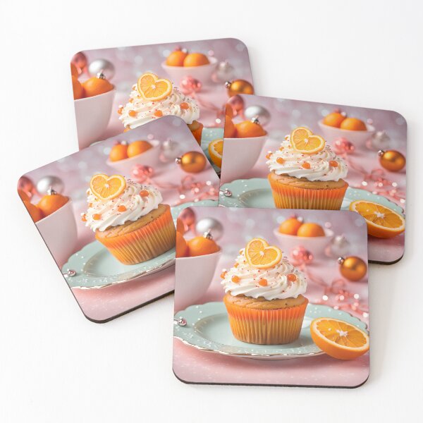 Item preview, Festive Sweetheart Orange Cupcake Delight designed and sold by Shelley Loewnau-Jones Studio.