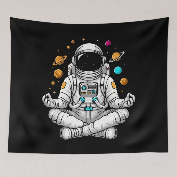 Item preview, Astronaut Do Yoga Pose On Space Meditation Astronaut Planets designed and sold by JanisPenelope.