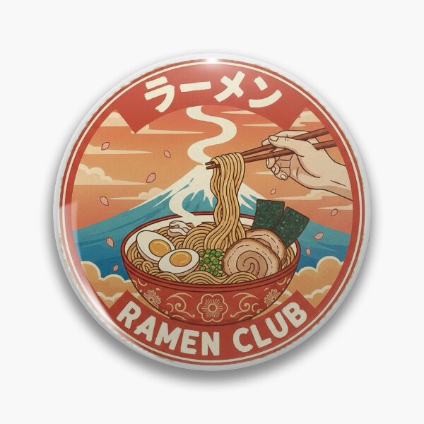 Item preview, RAMEN CLUB: Steaming Bowl and Mount Fuji Japanese Retro Art designed and sold by WagyuDesigns.