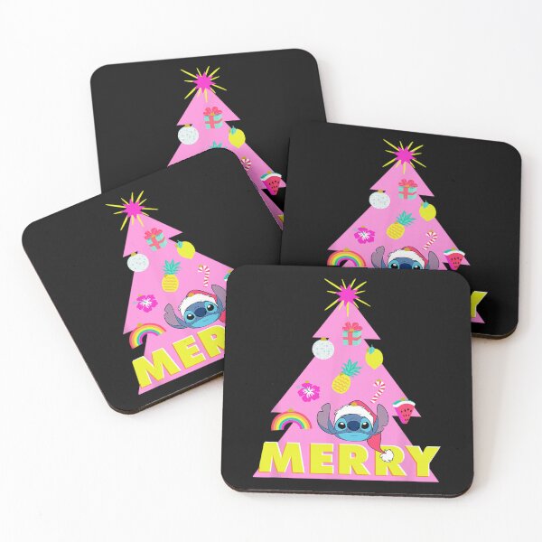 Item preview, Stitch Pink Christmas Tree Tropical Summer Vibes Merry designed and sold by gonyeagoensv.