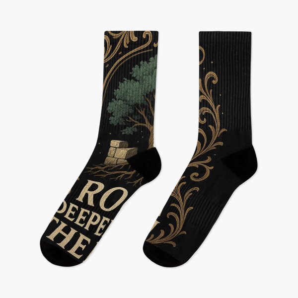 Item preview, Roots Deeper Than the Ruin – Gothic Nature Quote – Ancient Tree & Ruins Design designed and sold by Mouraludia.