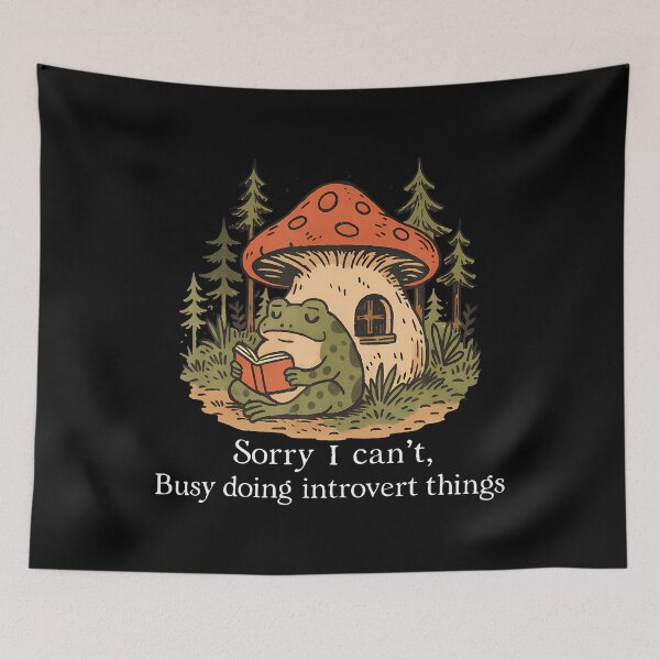 Item preview, Sorry I Can'T Busy Doing Introvert Things Frog Reading designed and sold by CarmelaConstan.